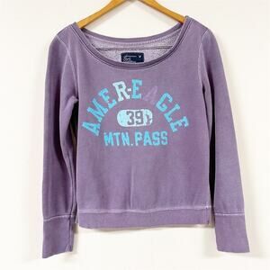 AMERICAN EAGLE OUTFITTERS Sweatshirt Womens Size Small MTN PASS Purple Pullover